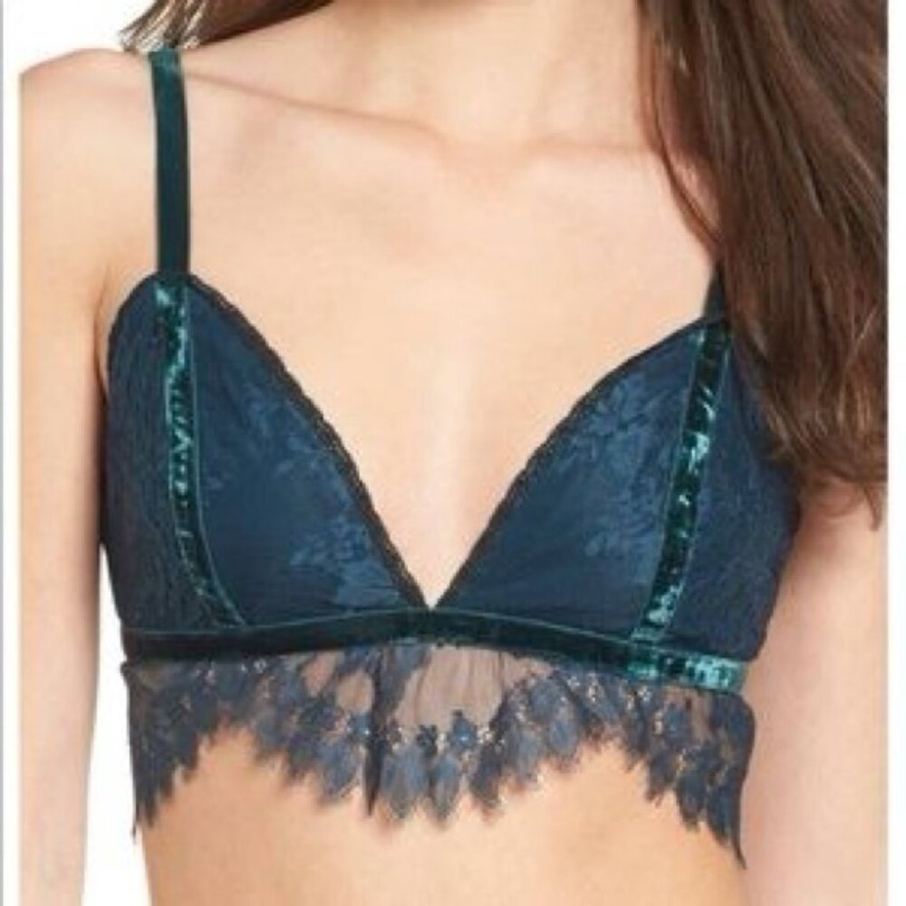 Lovers & Friends lace bralette Top emerald L